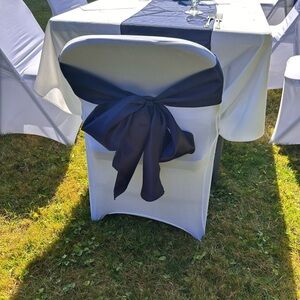 40 Navy Blue Satin Chair Sashes